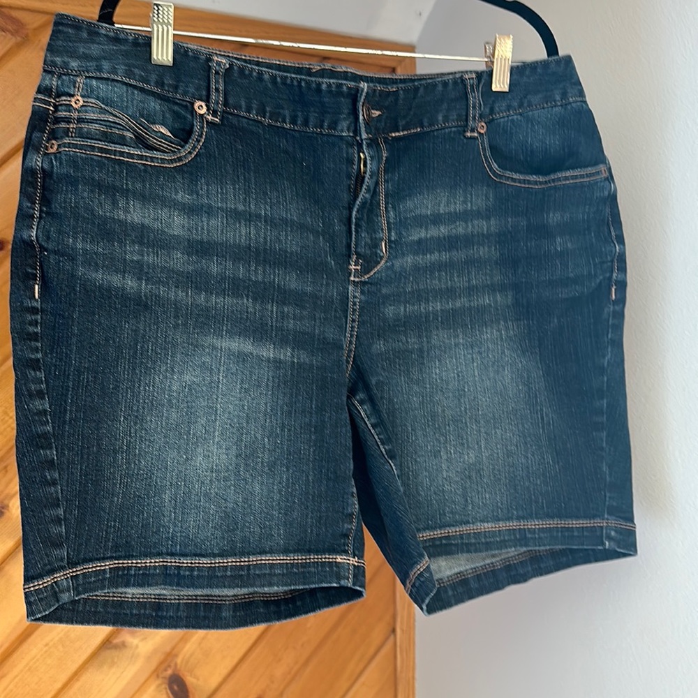 Iike new longer dark denim Maurice’s shirts! Size 20